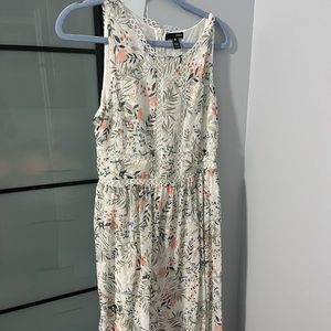 Aqua Floral Summer Midi dress.